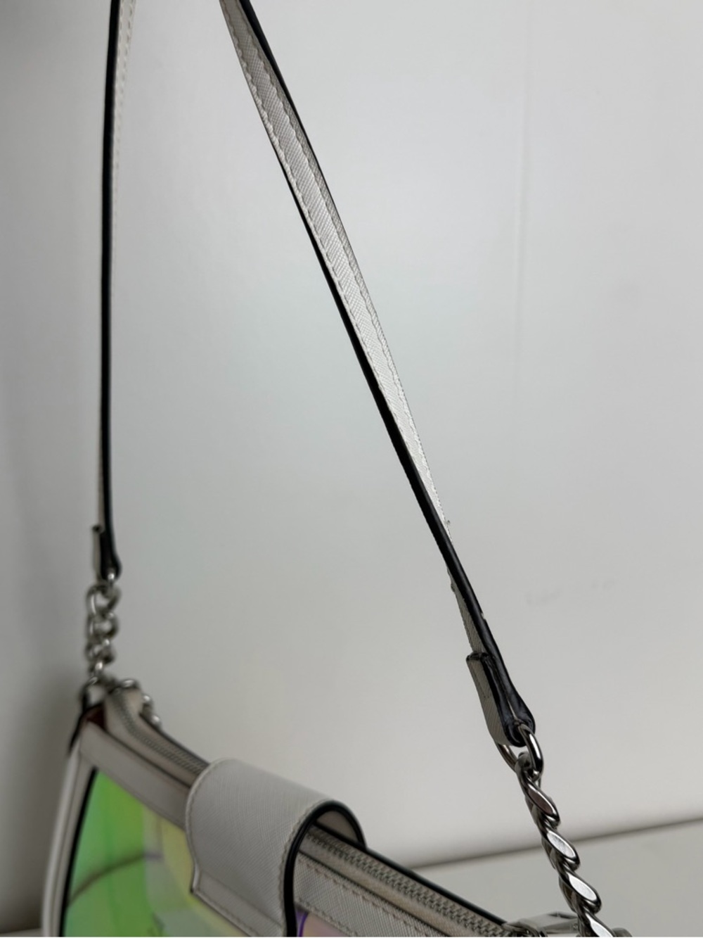 ALDO White Shoulder Bag with Iridescent Front Panel - Picture 13 of 13